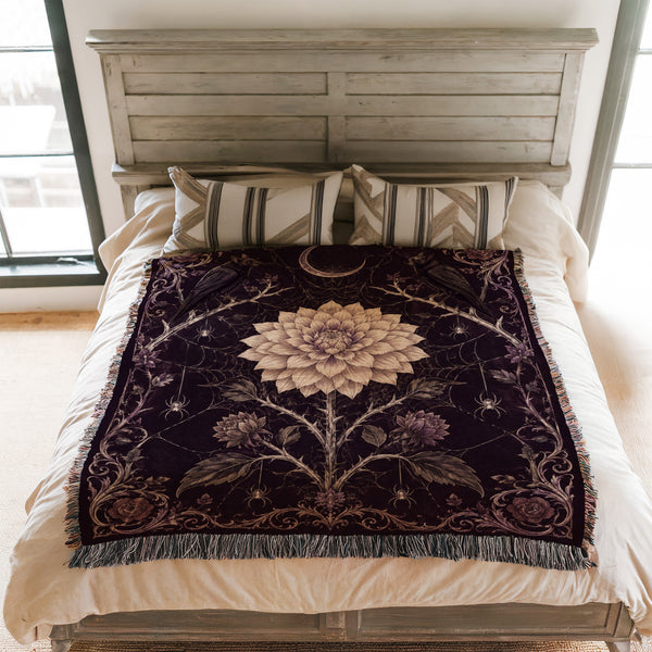 Ravens, Spiders & Moonflower Blanket