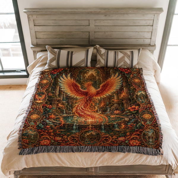 Phoenix of the Enchanted Ruins Blanket