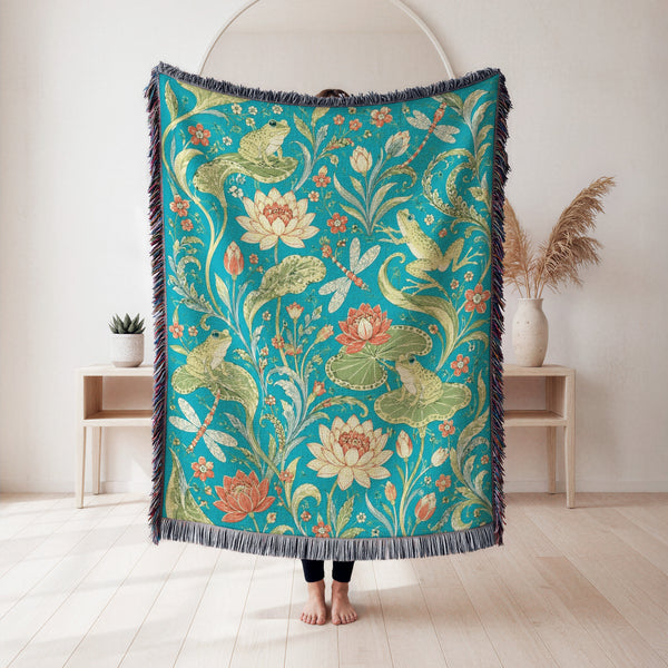 Lotus Pond Frog Blanket