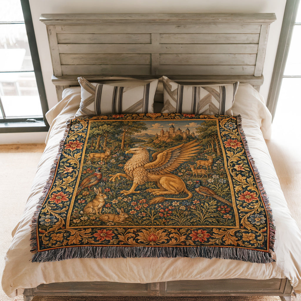 The Golden Griffin Garden Blanket