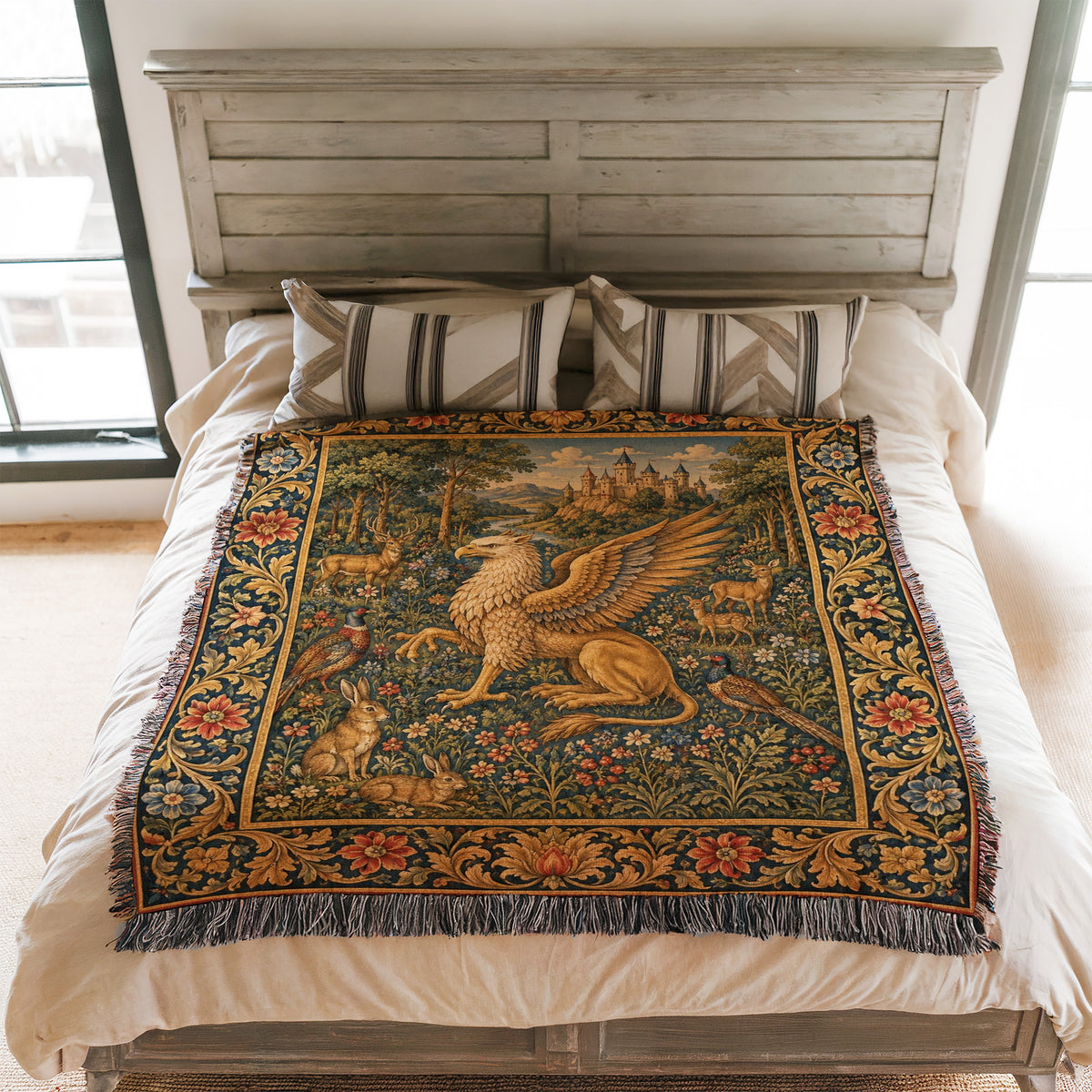 The Golden Griffin Garden Blanket