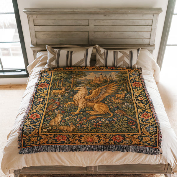 The Golden Griffin Garden Blanket