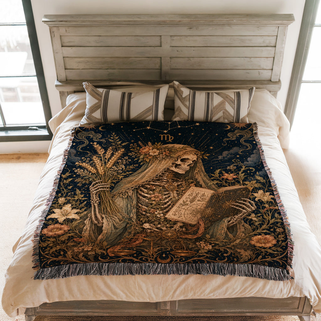 Virgo Botanical Reader – Gothic Zodiac Blanket