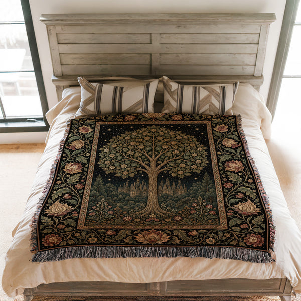 The Moonlit Palace Tree Blanket