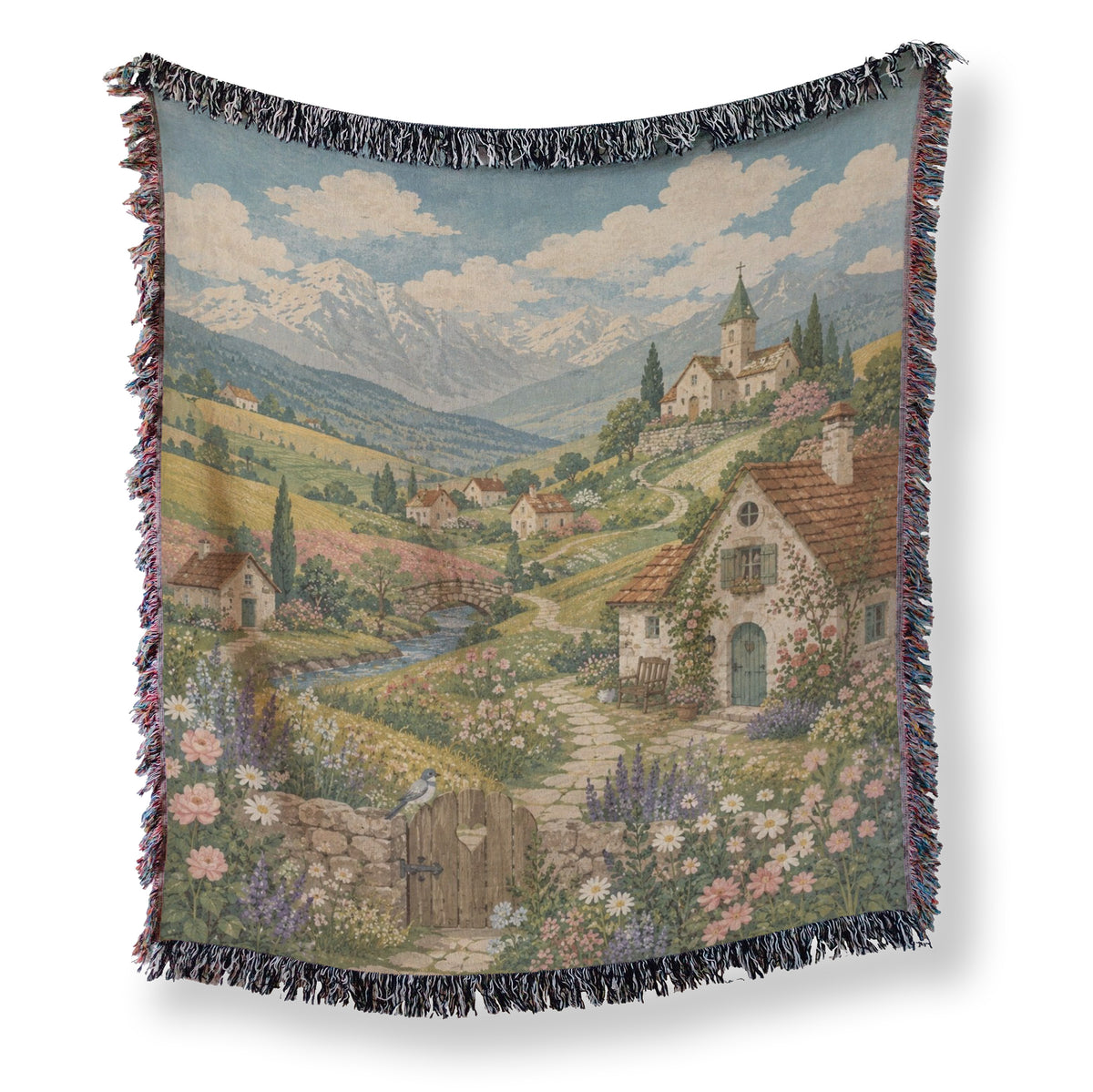 Alpine Cottage Meadow Blanket Main image