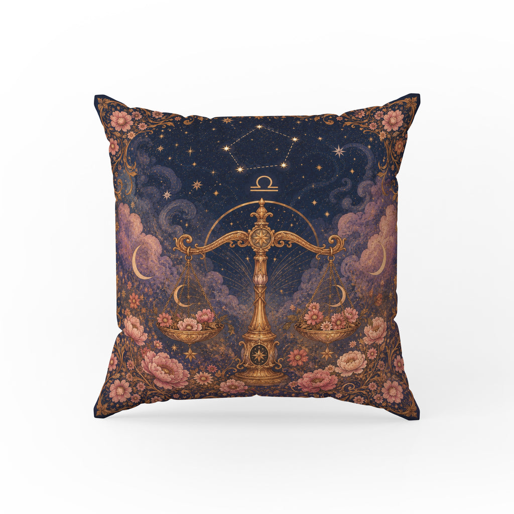 The Golden Balance – Libra Zodiac Pillow