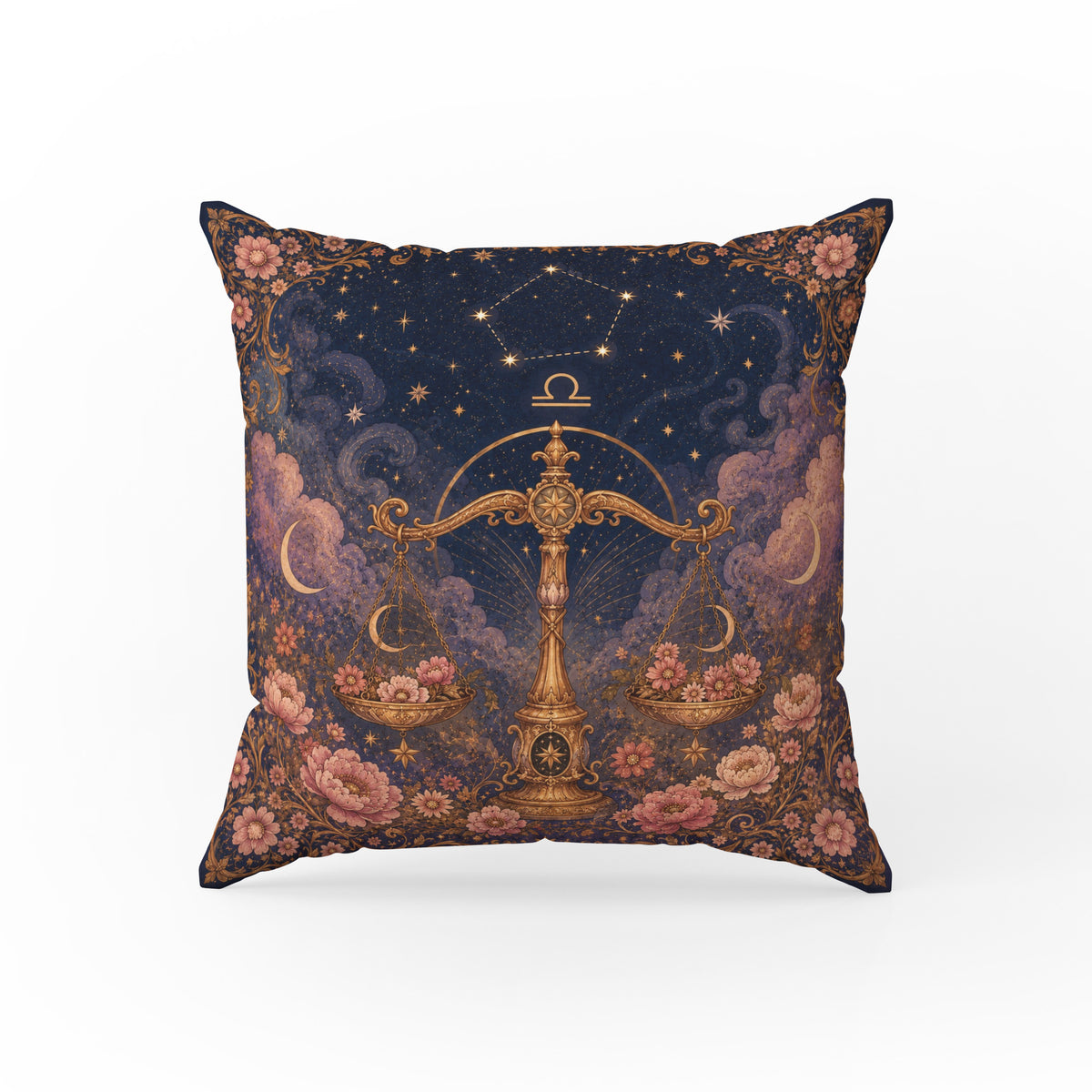 The Golden Balance – Libra Zodiac Pillow