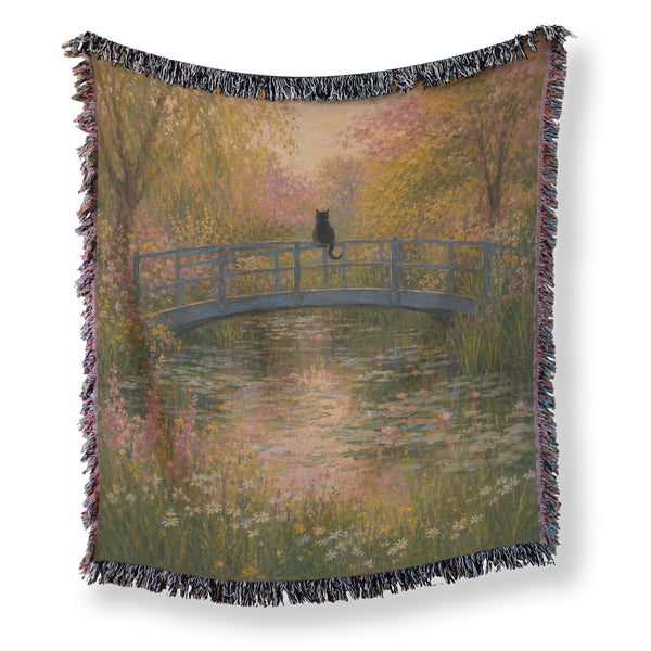 Sunset Bridge Black Cat Blanket