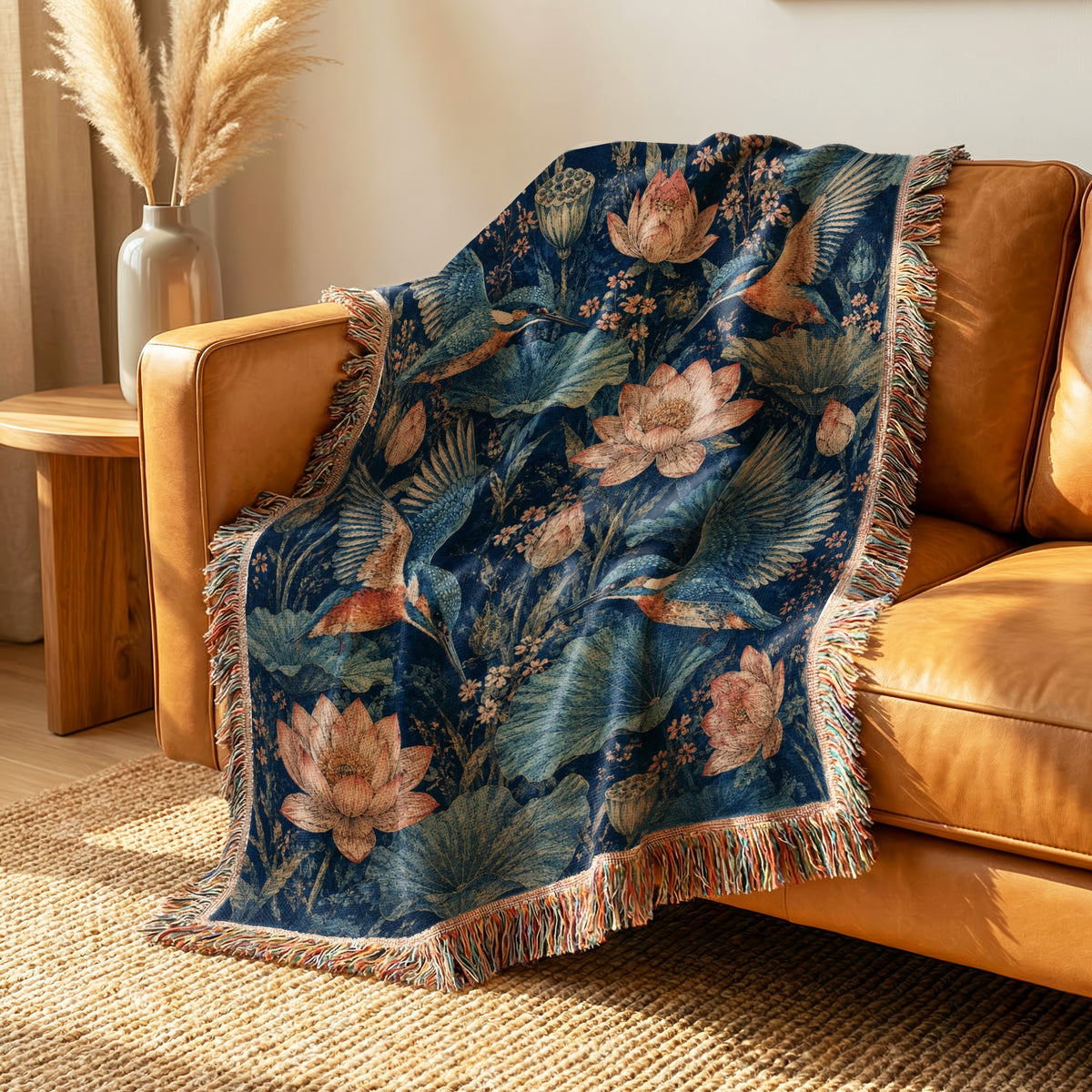 Kingfisher Lotus Blanket