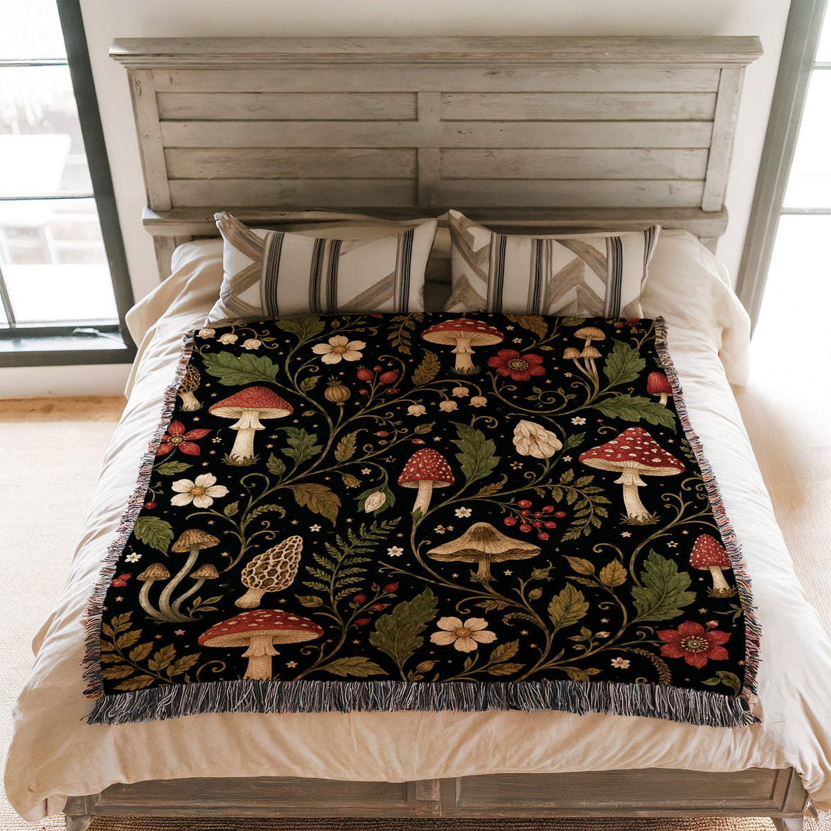 Nightshade Mushroom Garden Blanket