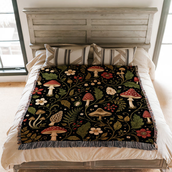 Nightshade Mushroom Garden Blanket