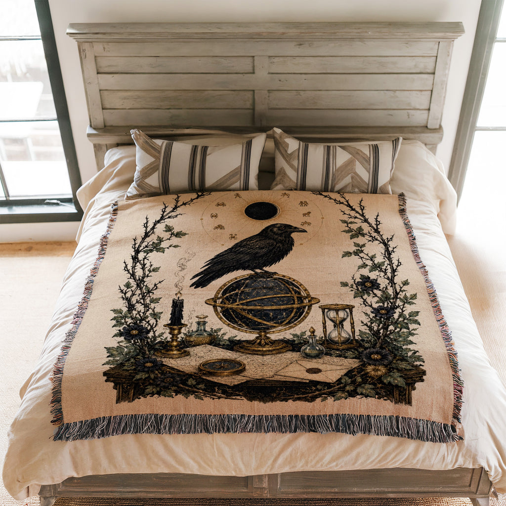 Raven Astrologer's Desk Blanket