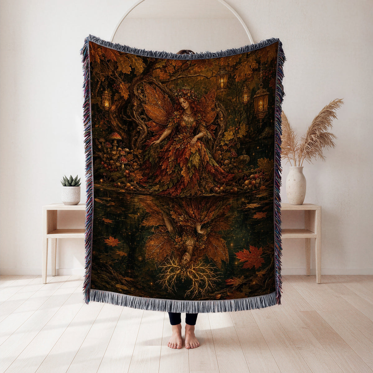 Autumn Lantern Queen Blanket
