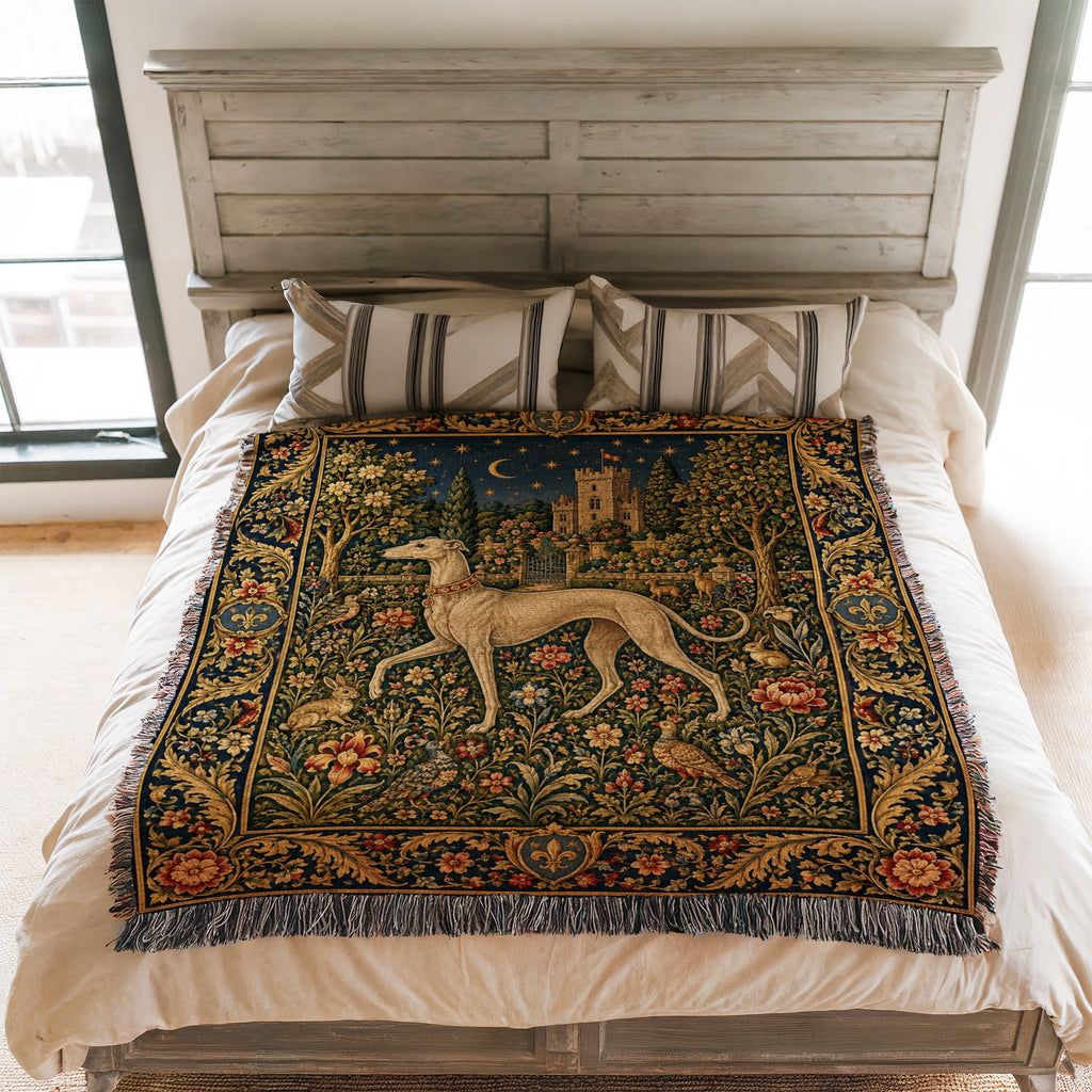 The Moonlit Hound Garden Blanket