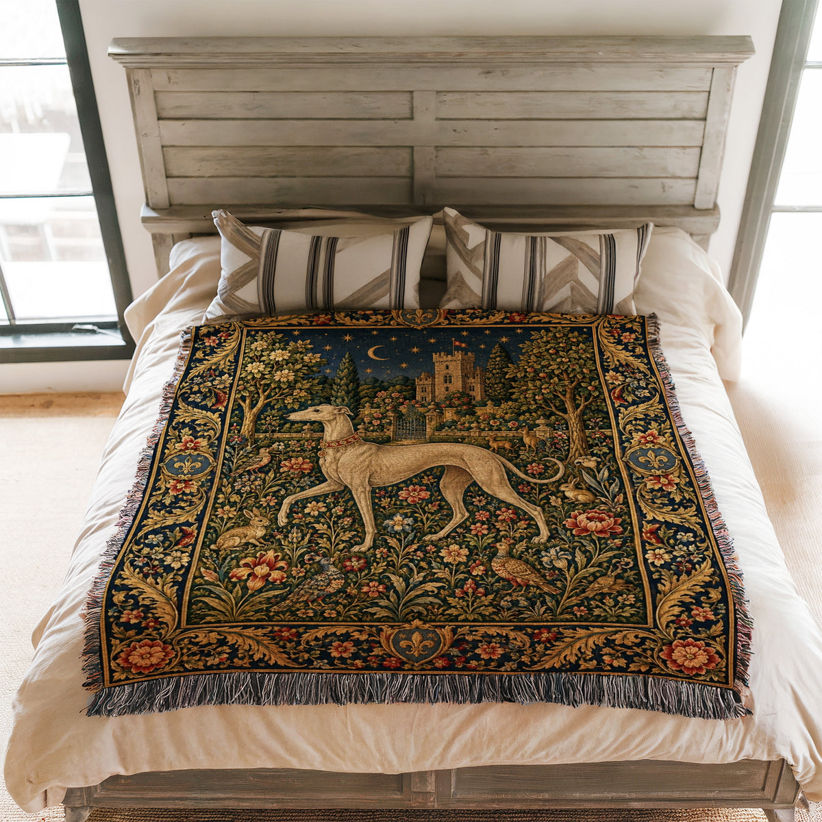 The Moonlit Hound Garden Blanket
