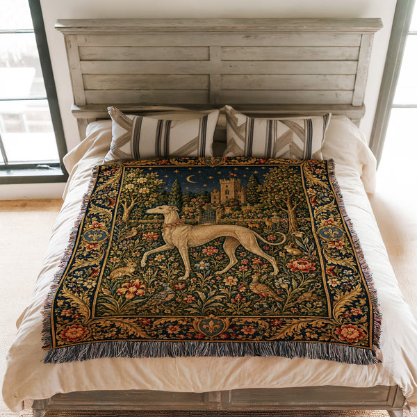 The Moonlit Hound Garden Blanket