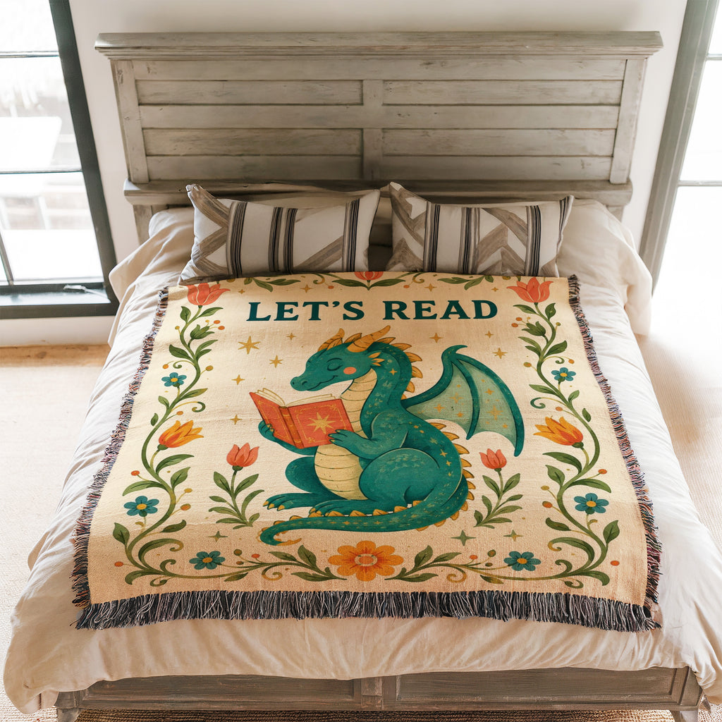 Let's Read Dragon Book Lover Blanket