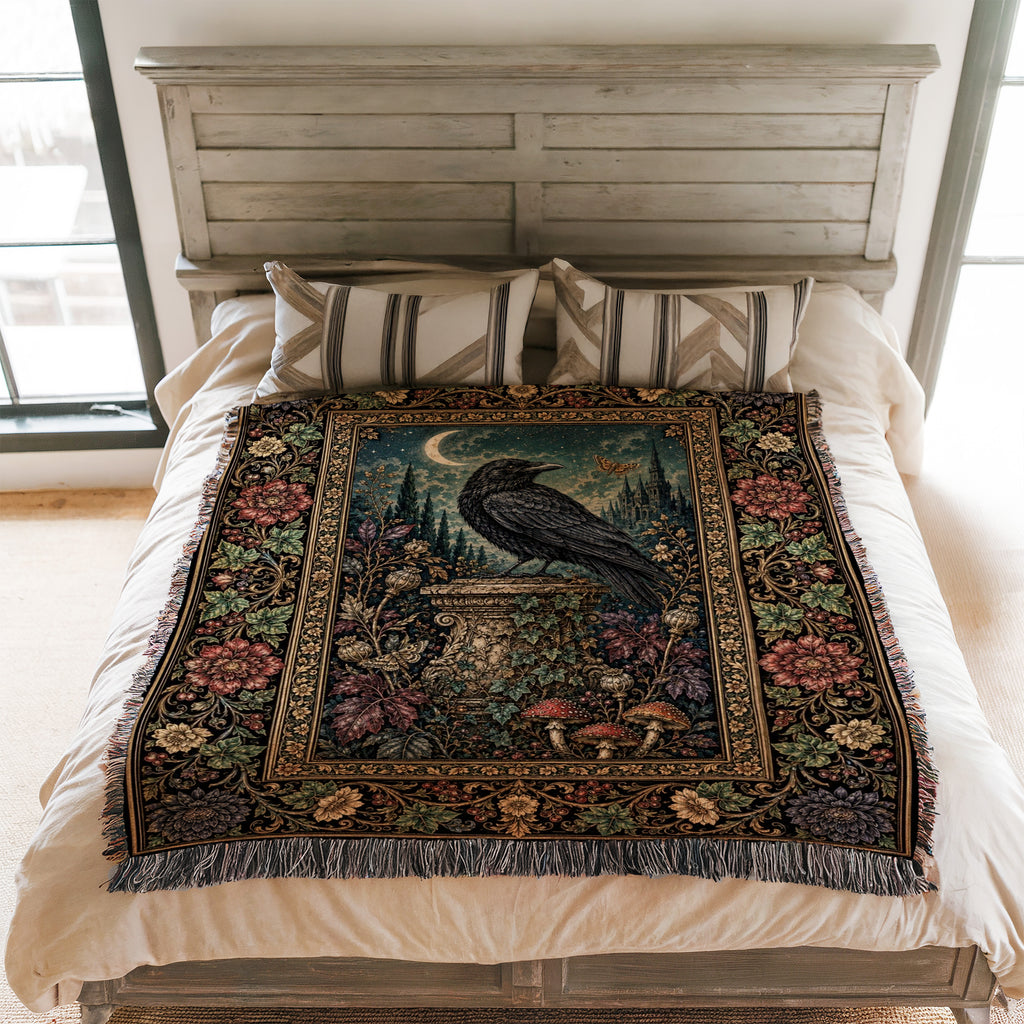 Raven at Moonrise Blanket