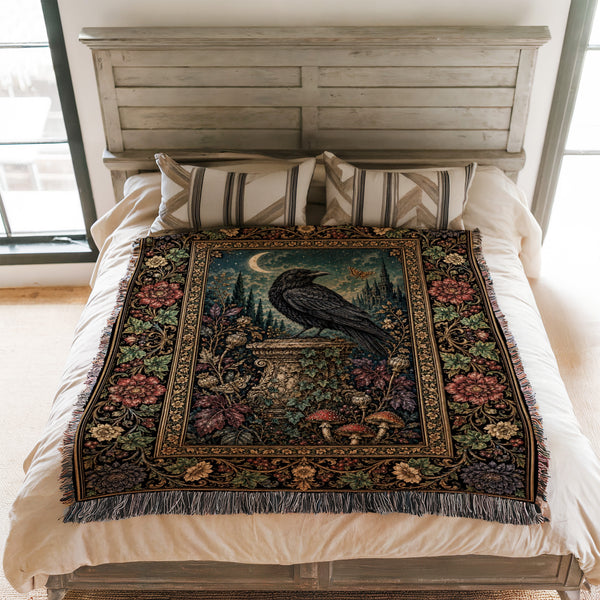 Raven at Moonrise Blanket