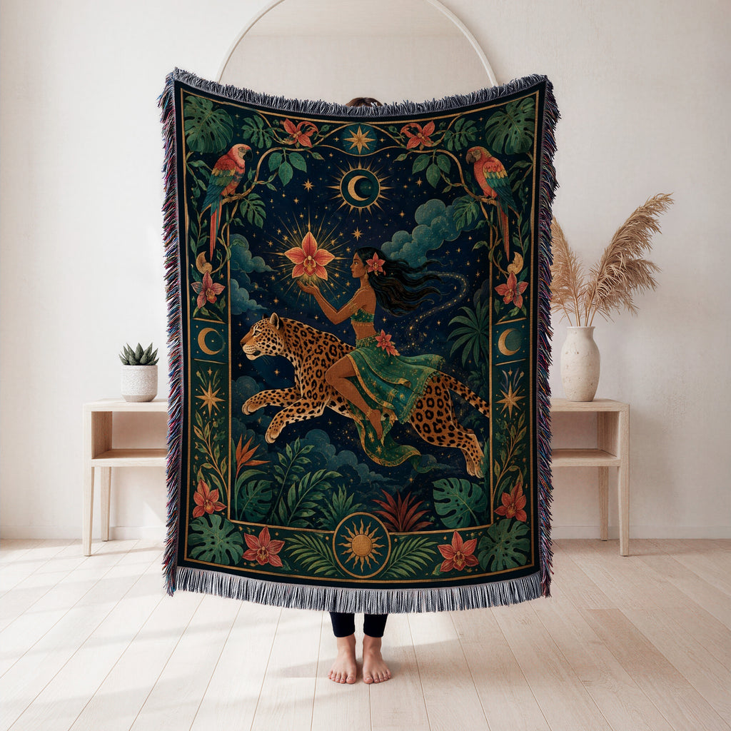 Celestial Leopard Rider Blanket