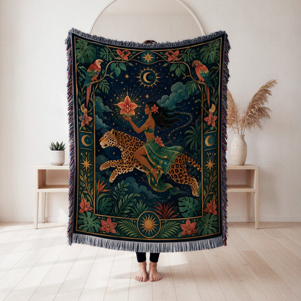 Celestial Leopard Rider Blanket