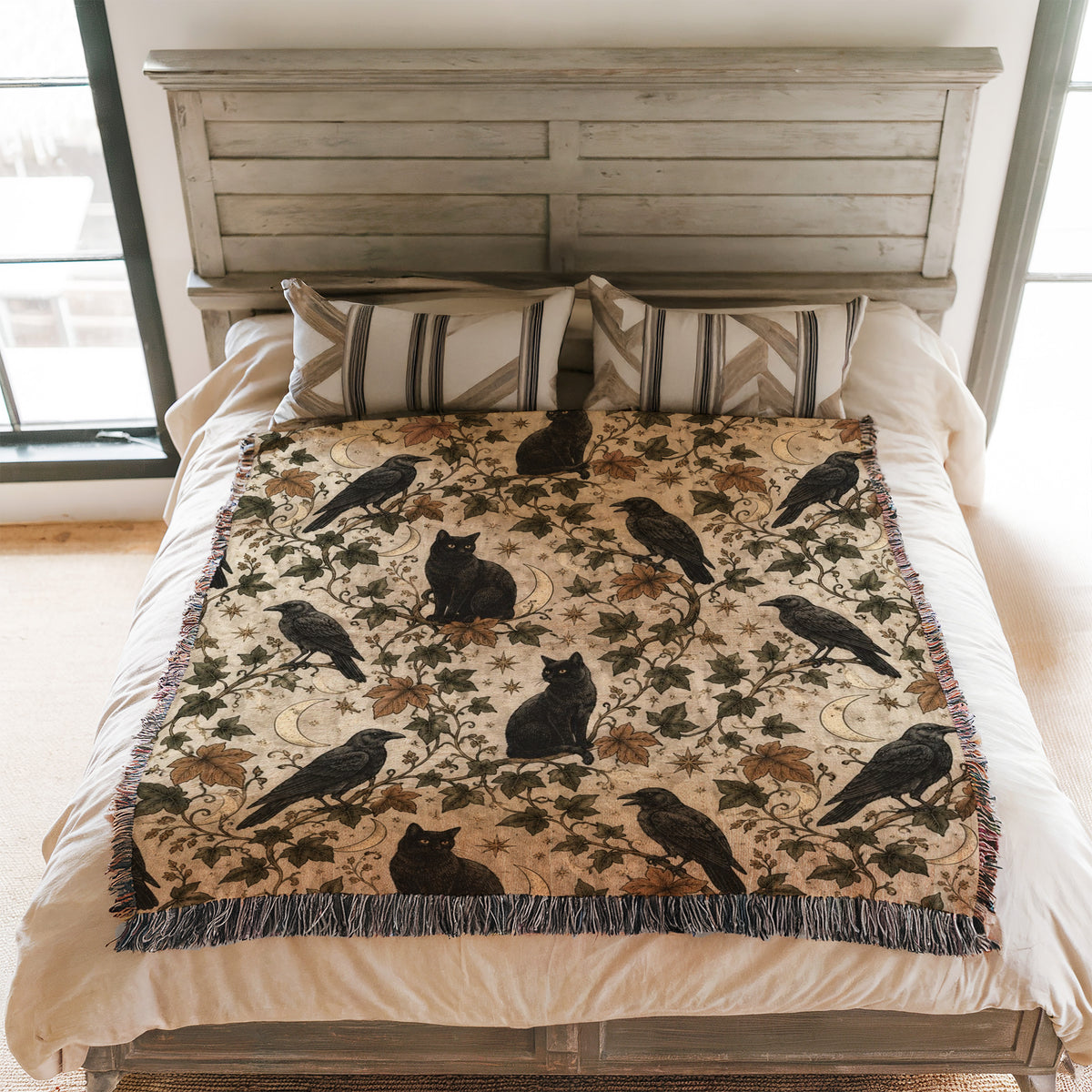 Black Cats & Ravens Celestial Blanket