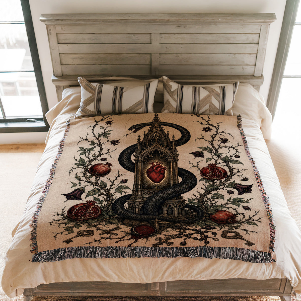 Serpent & Sacred Heart Blanket