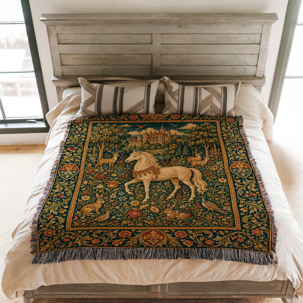 The Unicorn of the Castle Meadow Blanket