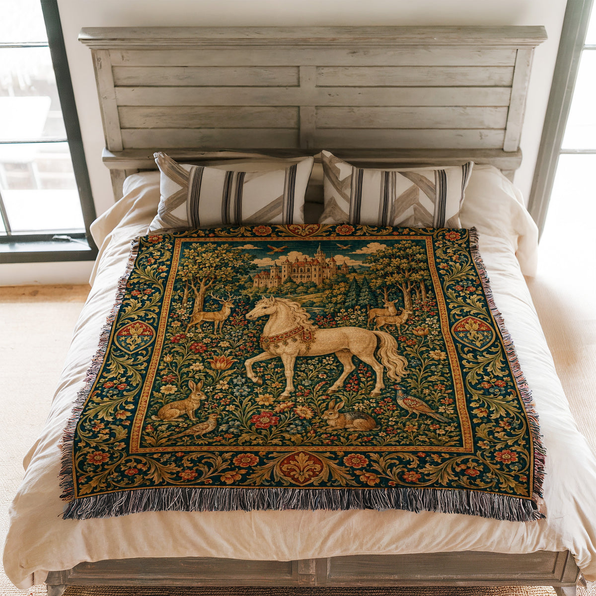 The Unicorn of the Castle Meadow Blanket