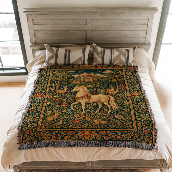 The Unicorn of the Castle Meadow Blanket