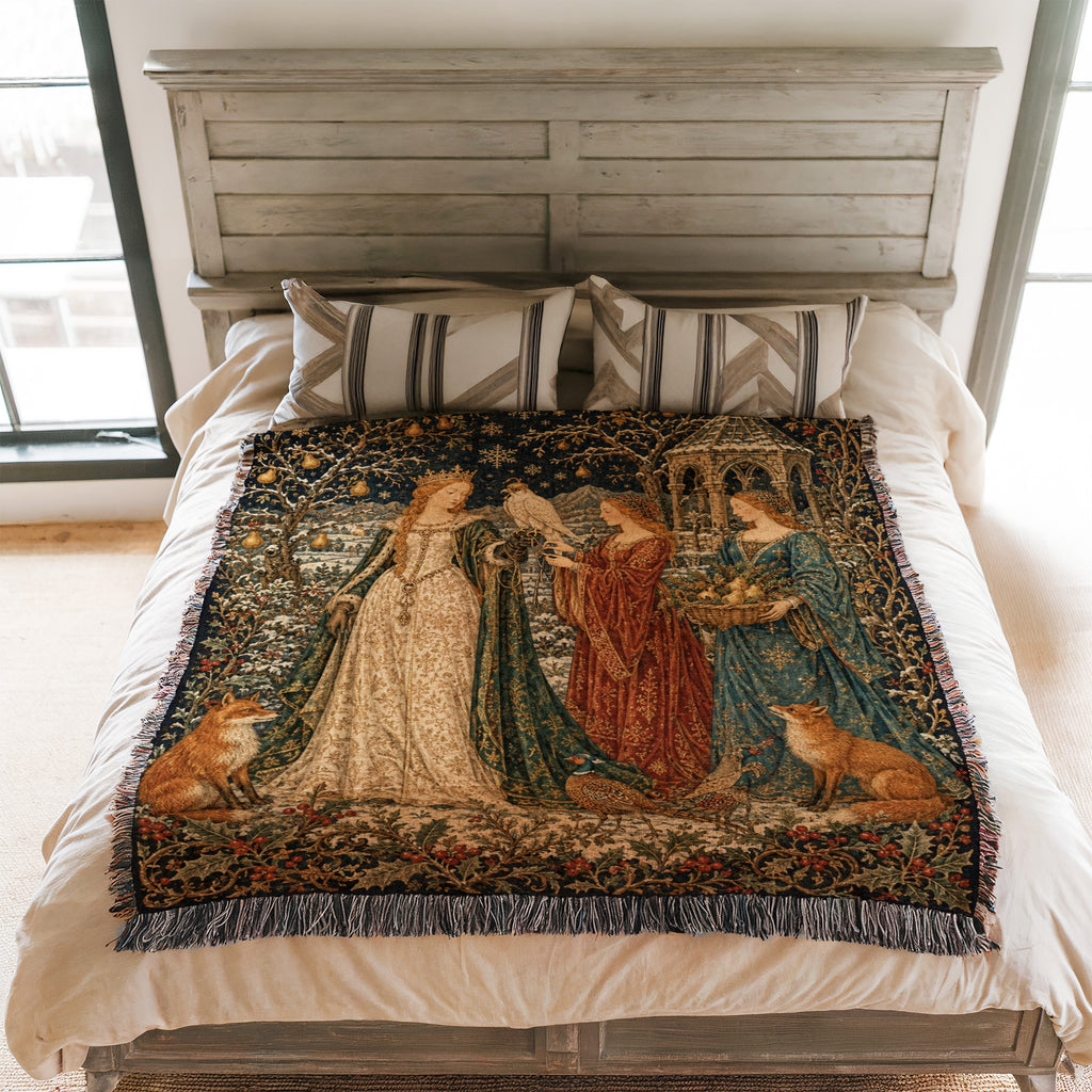 The Winter Falcon Court Blanket