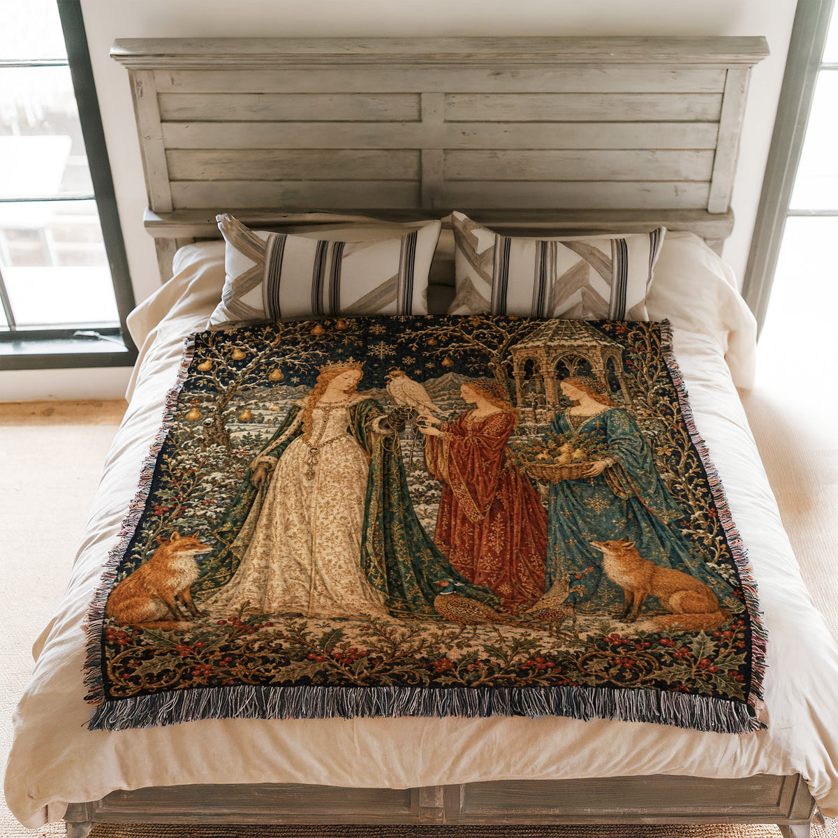 The Winter Falcon Court Blanket