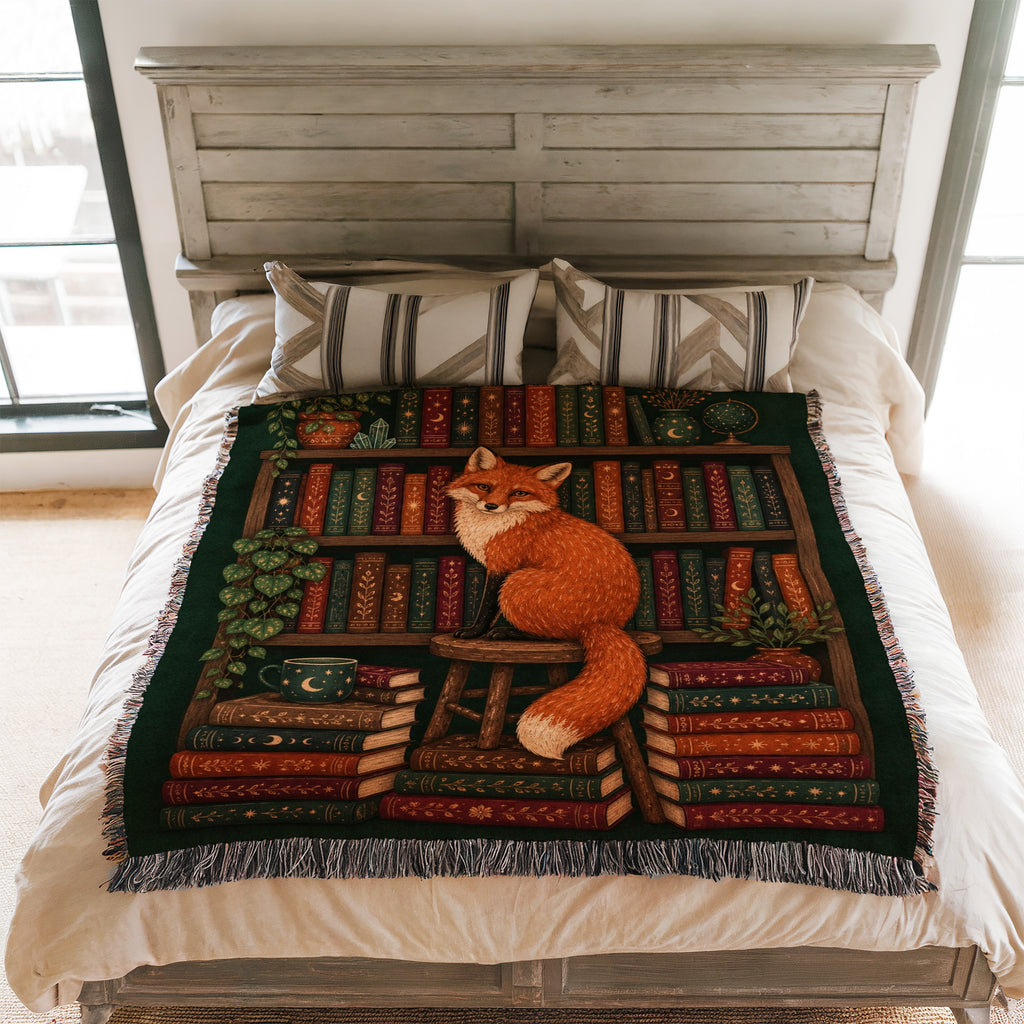 The Fox's Midnight Library Blanket