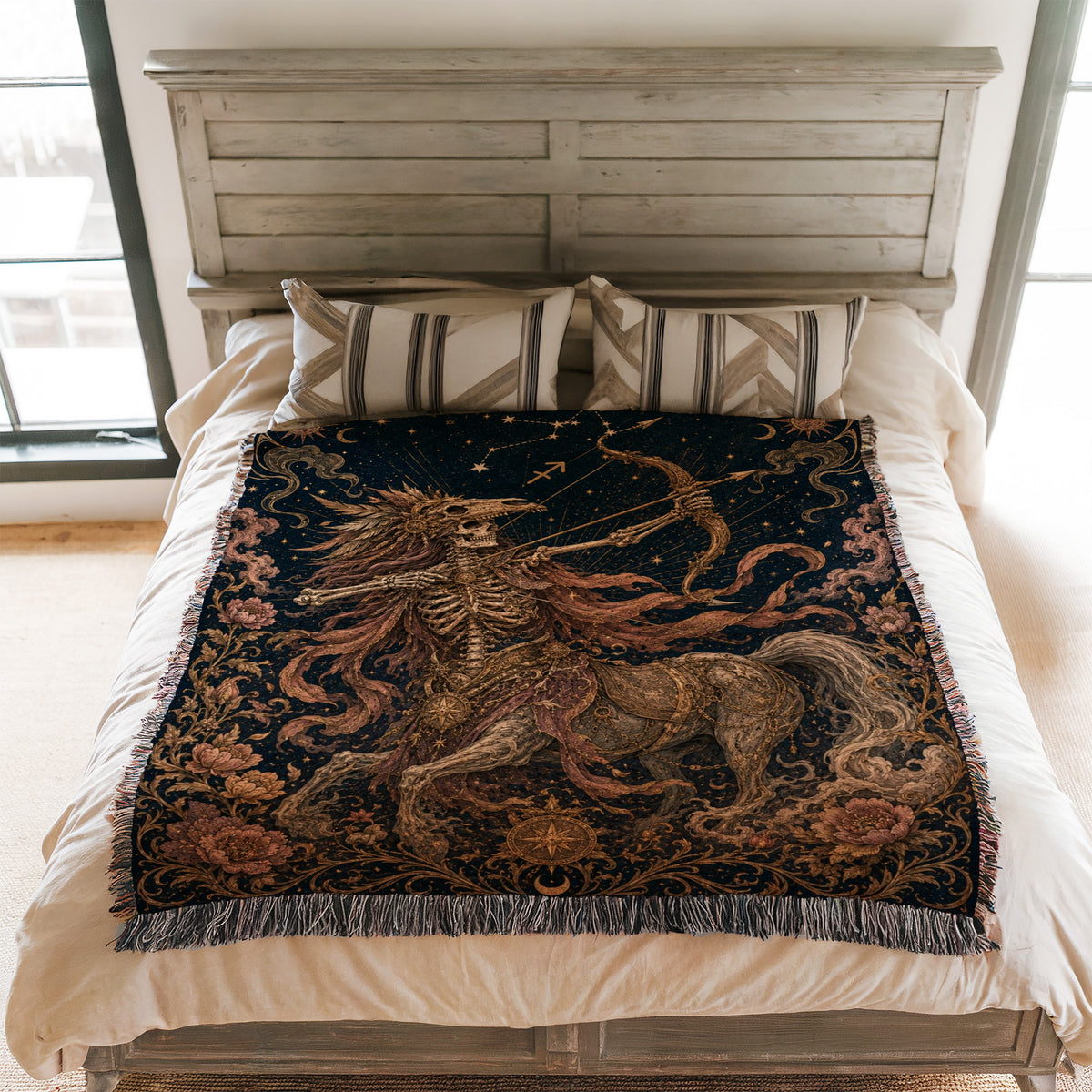Sagittarius Bone Archer – Gothic Zodiac Blanket