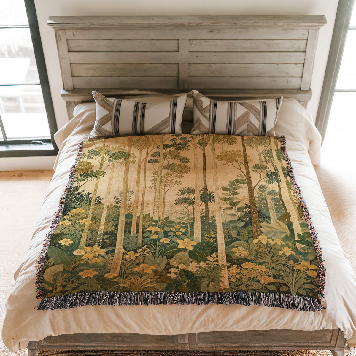 Golden Birch Meadow Blanket