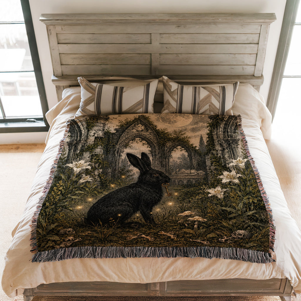 Black Rabbit of the Moonlit Ruins Blanket