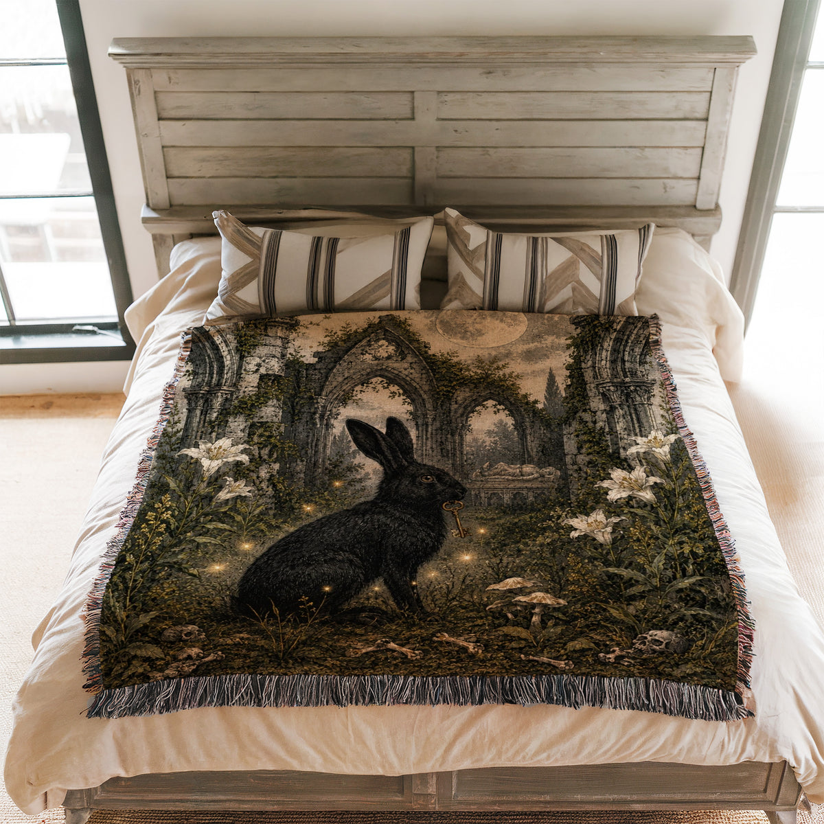 Black Rabbit of the Moonlit Ruins Blanket