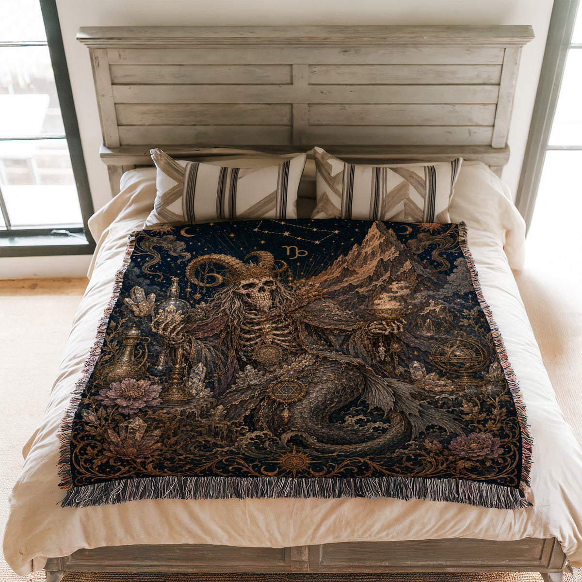 Capricorn Sea-Goat Alchemist – Gothic Zodiac Blanket