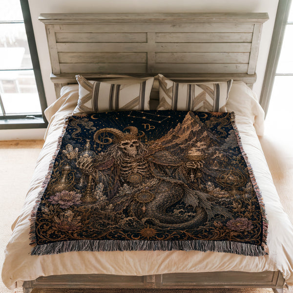 Capricorn Sea-Goat Alchemist – Gothic Zodiac Blanket