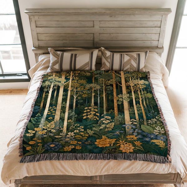 Midnight Wildflower Wood Blanket