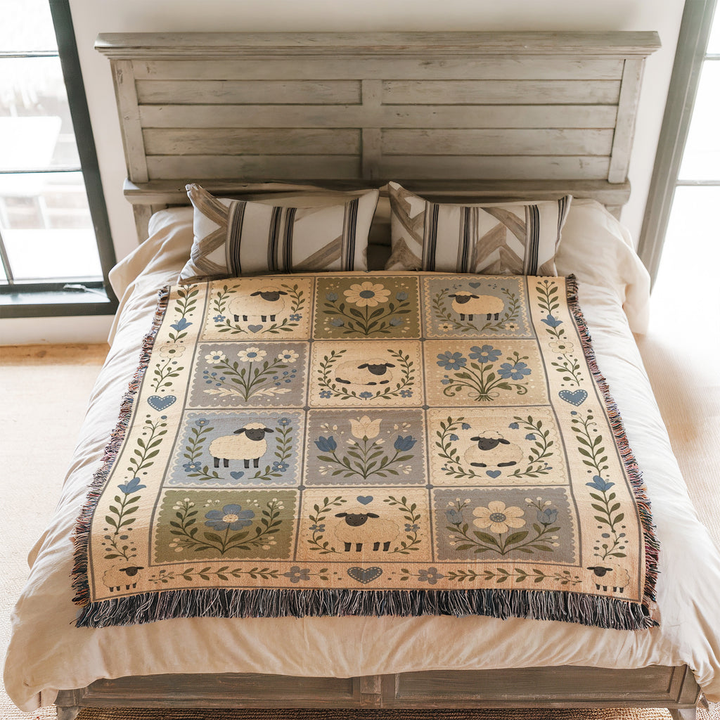 Little Lambs Patchwork Blanket