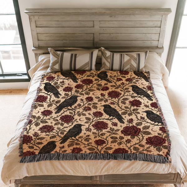 Ravens & Crimson Roses Blanket