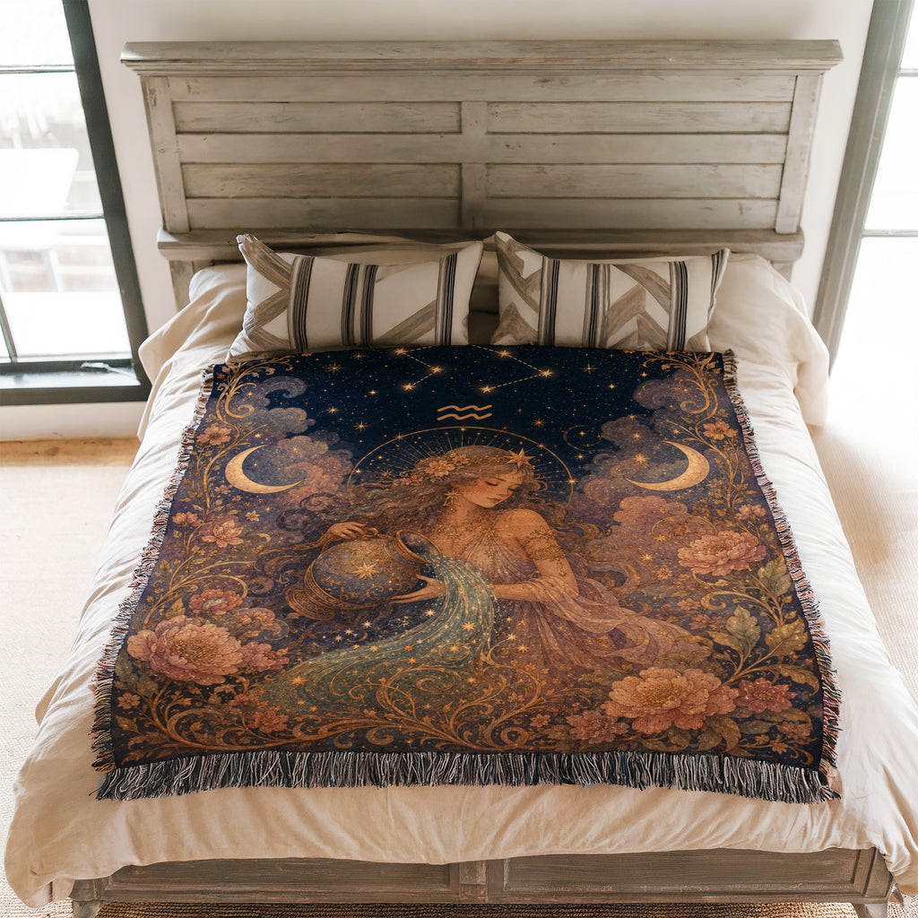 Aquarius Celestial Water Bearer Blanket