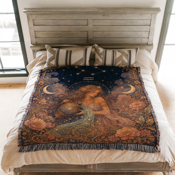 Aquarius Celestial Water Bearer Blanket