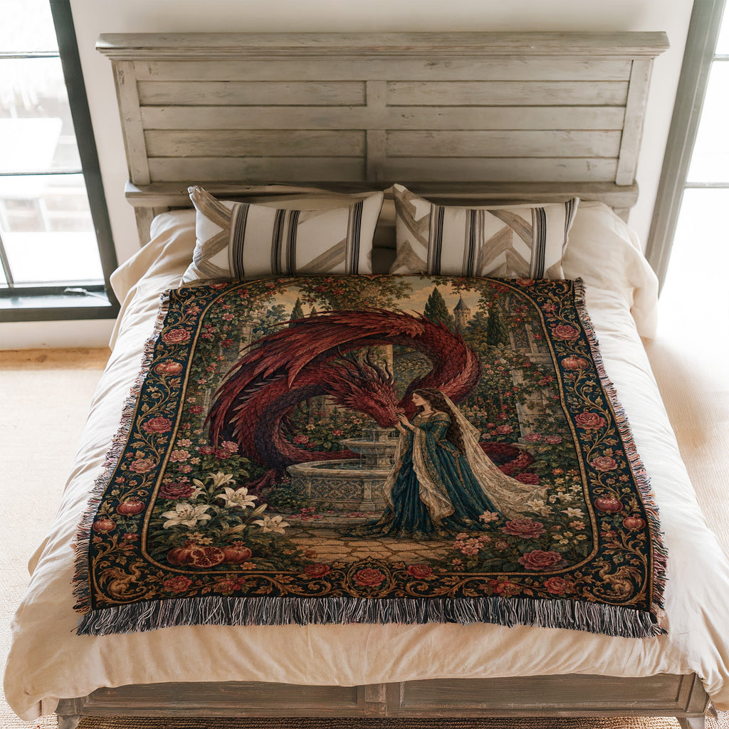 The Rose Garden Dragon Blanket