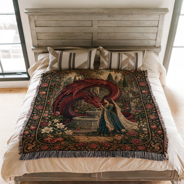 The Rose Garden Dragon Blanket