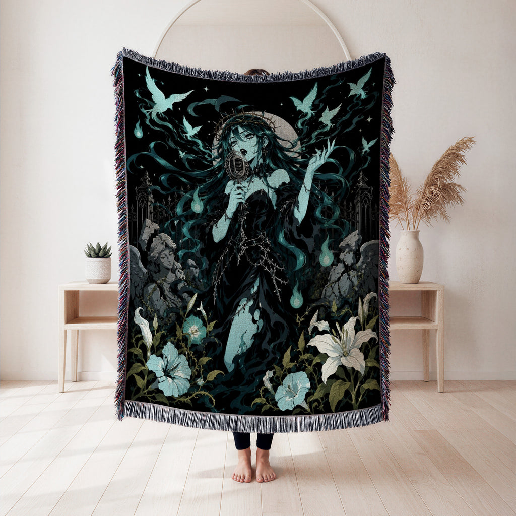 Ghost Singer of the Midnight Garden Blanket