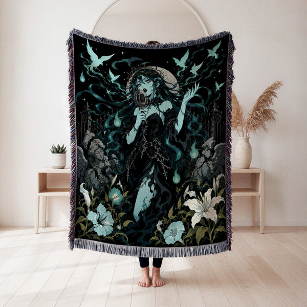 Ghost Singer of the Midnight Garden Blanket