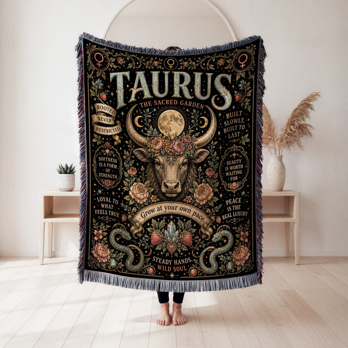 Taurus – The Sacred Garden Zodiac Blanket