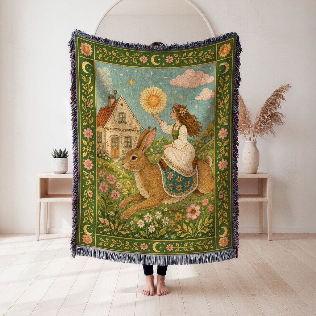 Cottage Garden Rabbit Blanket